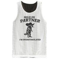 Hold On Partner IM Overstimulated Cowboy Raccoon Vintage Mesh Reversible Basketball Jersey Tank