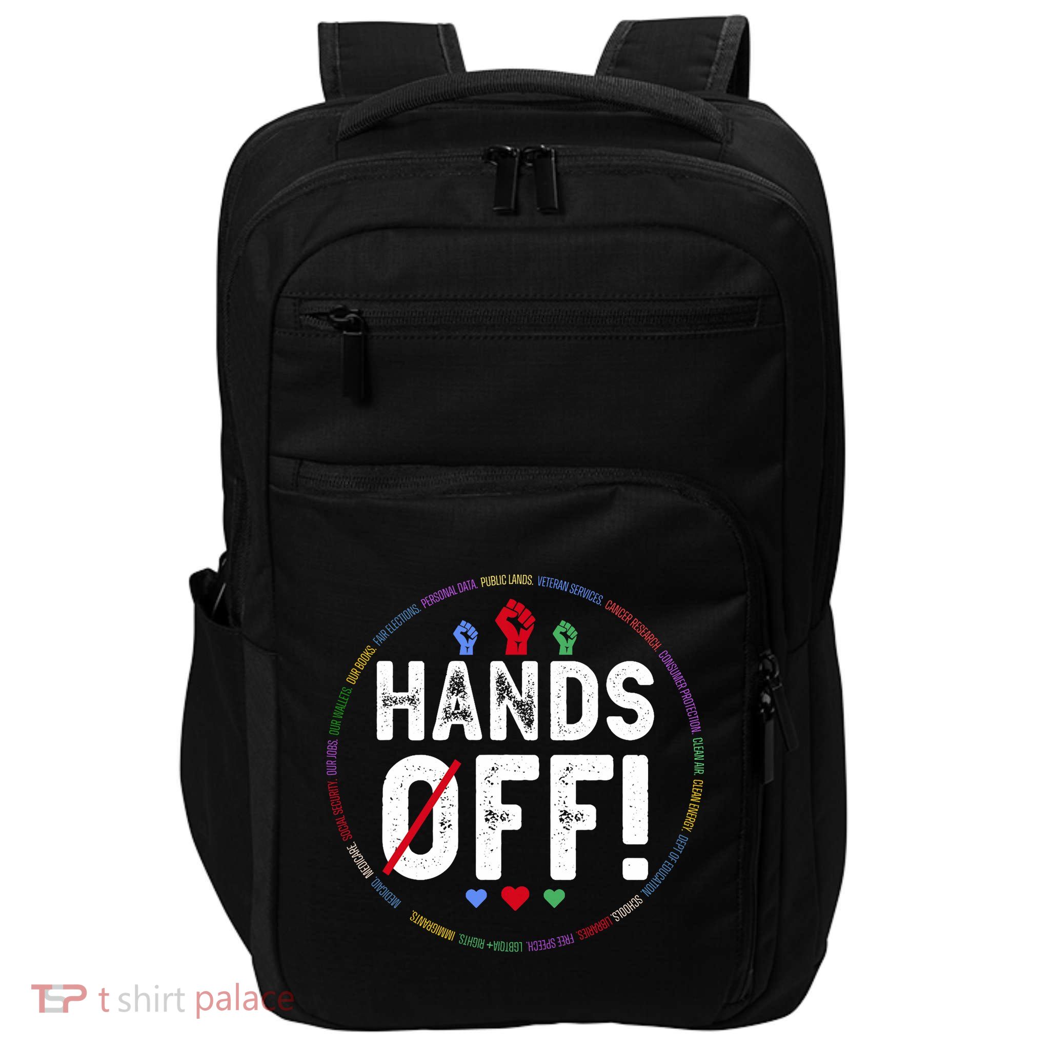 Hands Off Protest Social Security And Medicare Protest  Impact Tech Backpack
