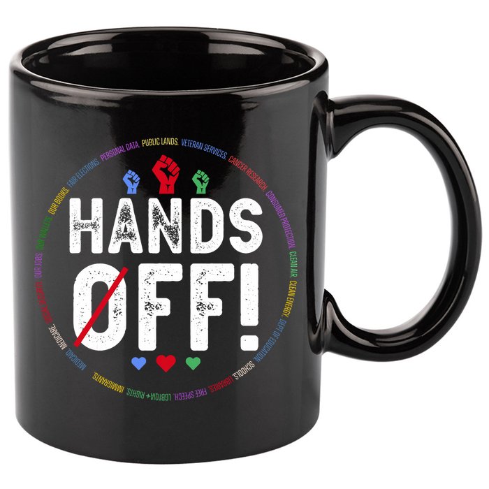 Hands Off Protest Social Security And Medicare Protest  11oz C Handle Ceramic Mug