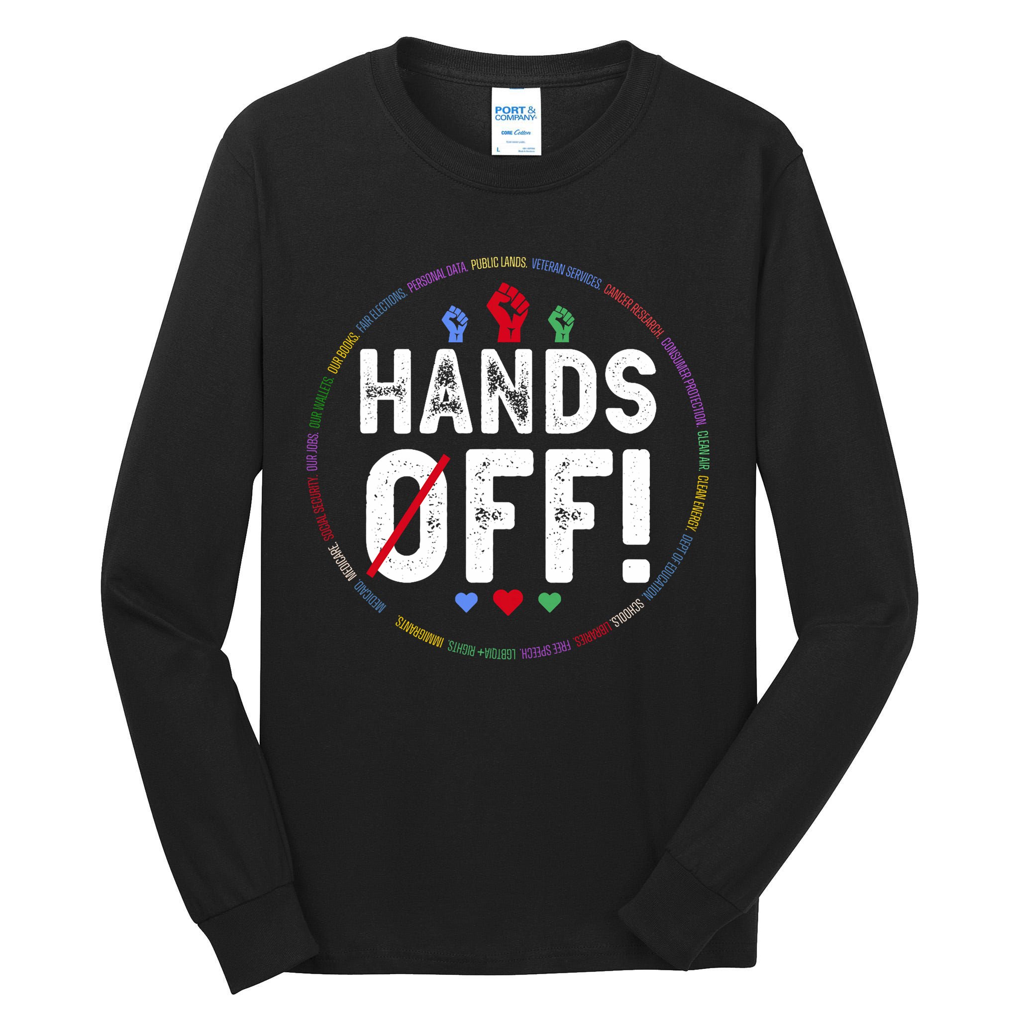 Hands Off Protest Social Security And Medicare Protest  Tall Long Sleeve T-Shirt