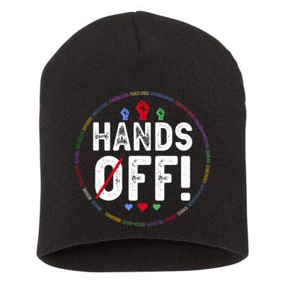 Hands Off Protest Social Security And Medicare Protest  Short Acrylic Beanie