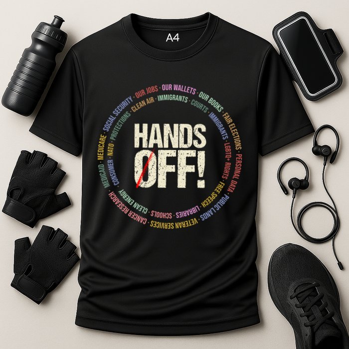 Hands Off Protest Social Security And Medicare Protest Cooling Performance Crew T-Shirt
