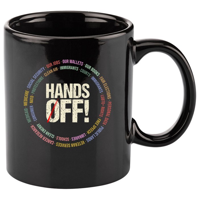 Hands Off Protest Social Security And Medicare Protest 11oz C Handle Ceramic Mug