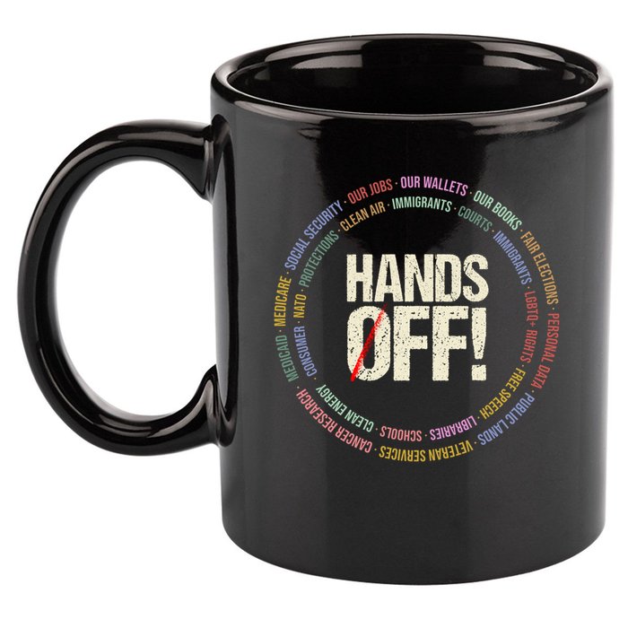 Hands Off Protest Social Security And Medicare Protest 11oz C Handle Ceramic Mug