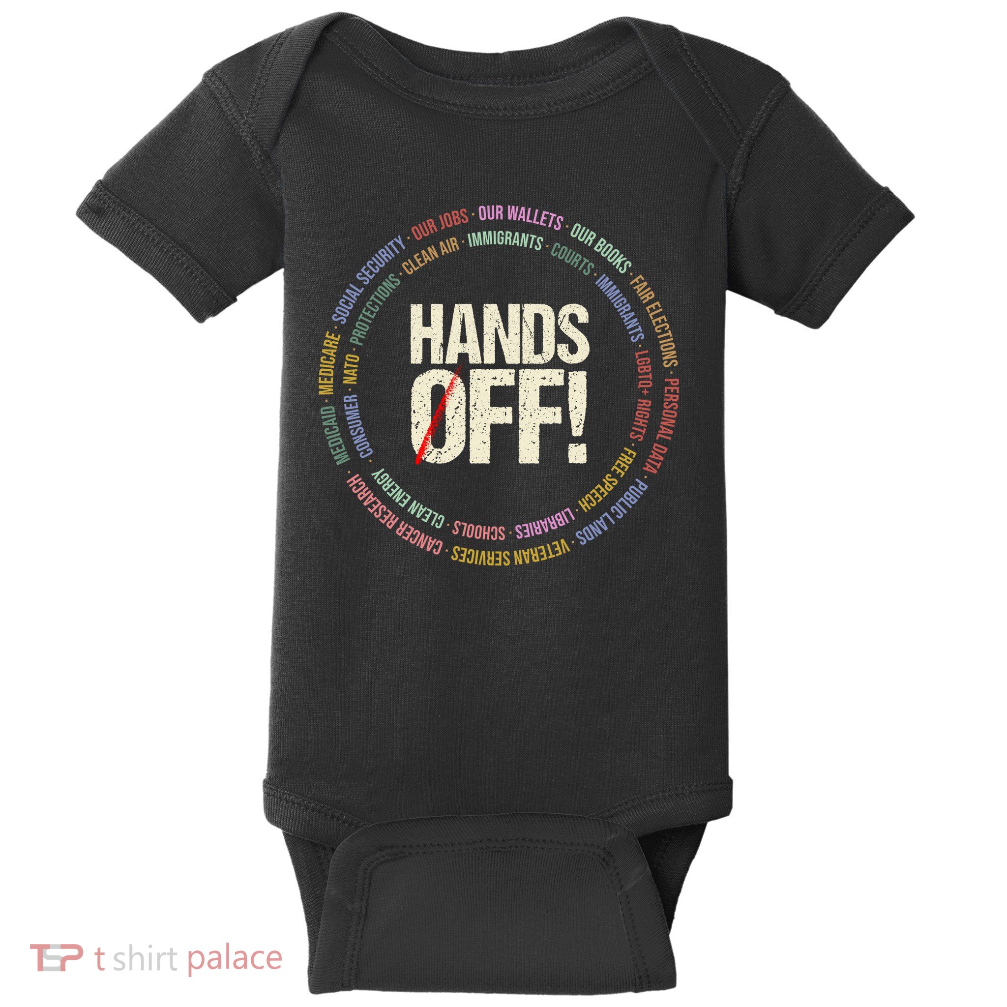 Hands Off Protest Social Security And Medicare Protest Baby Bodysuit