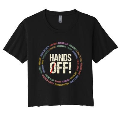 Hands Off Protest Social Security And Medicare Protest Crop Top
