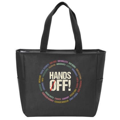 Hands Off Protest Social Security And Medicare Protest Zip Tote Bag