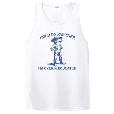 Hold On Partner IM Overstimulated Cowboy Frog Vintage PosiCharge Competitor Tank