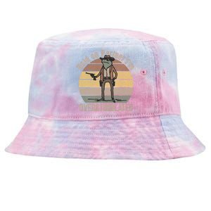 Hold On Partner Im Overstimulated Cowboy Frog Tie-Dyed Bucket Hat