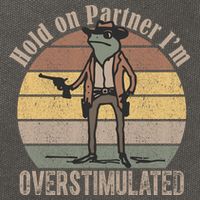 Hold On Partner Im Overstimulated Cowboy Frog Cotton Canvas Backpack