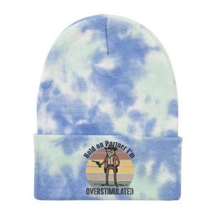 Hold On Partner Im Overstimulated Cowboy Frog Tie Dye 12in Knit Beanie