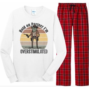 Hold On Partner Im Overstimulated Cowboy Frog Long Sleeve Pajama Set