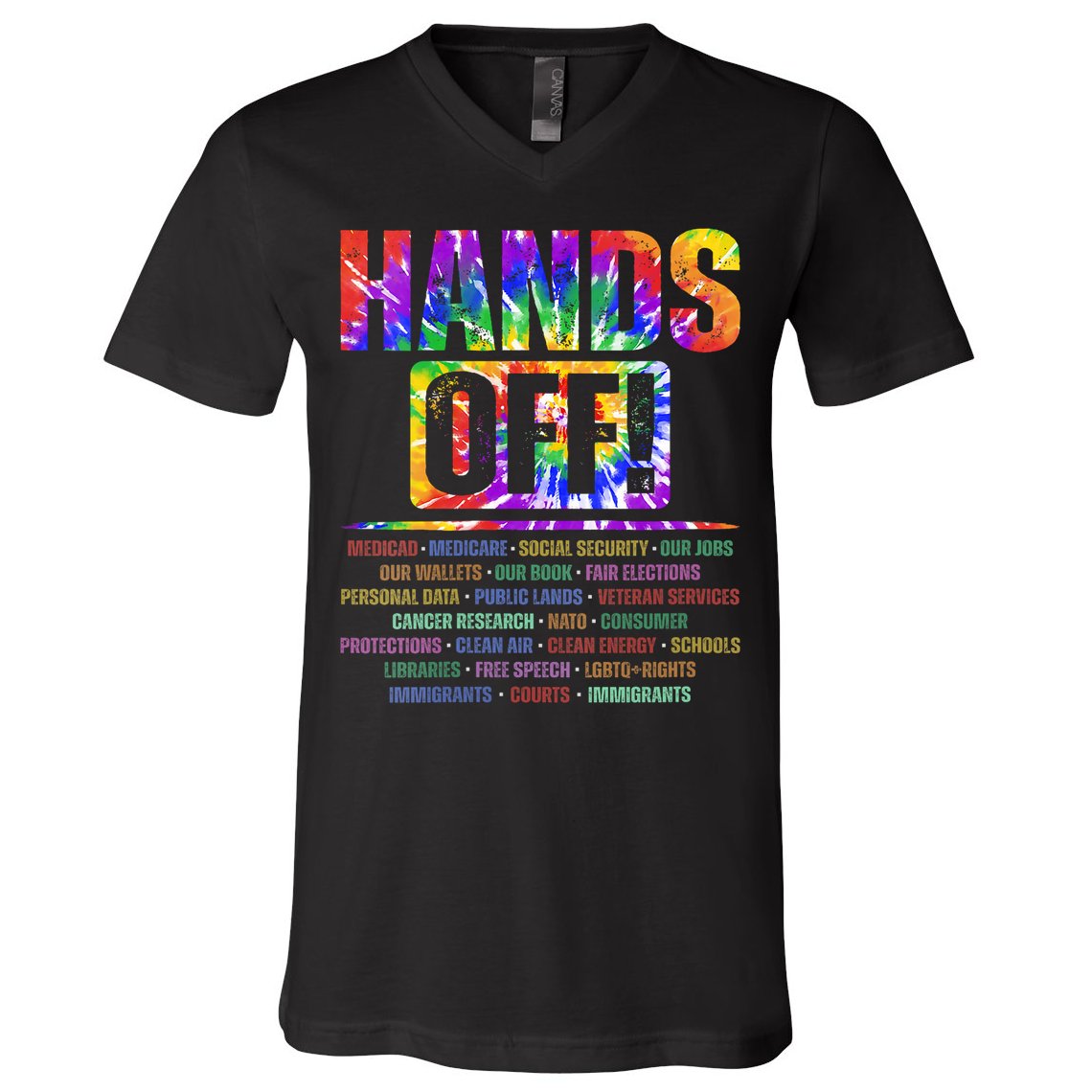  Hands Off Protest Social Security And Medicare Protest V-Neck V-Neck T-Shirt