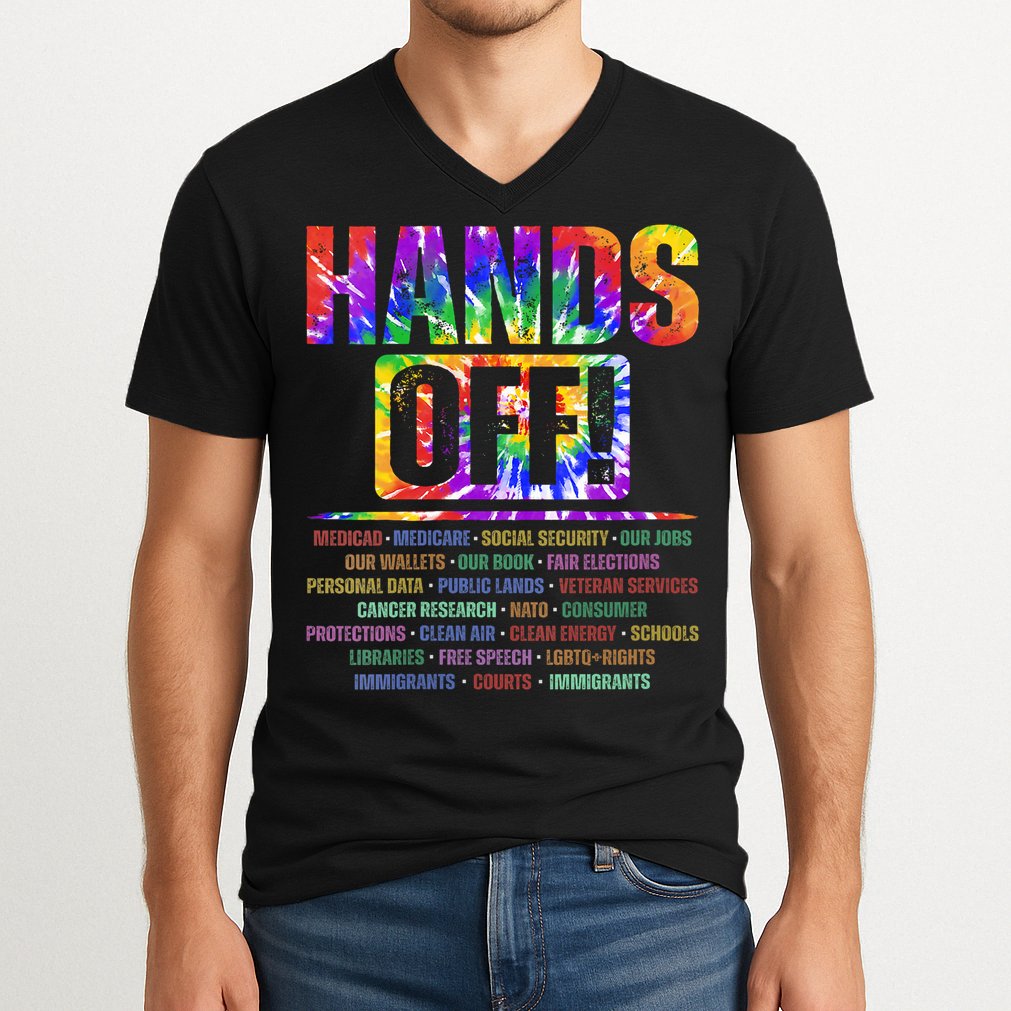  Hands Off Protest Social Security And Medicare Protest V-Neck V-Neck T-Shirt