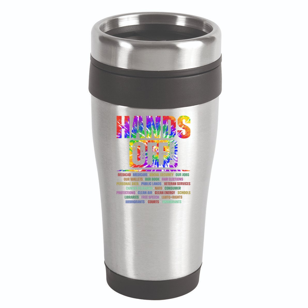  Hands Off Protest Social Security And Medicare Protest V-Neck 16oz Travel Tumbler