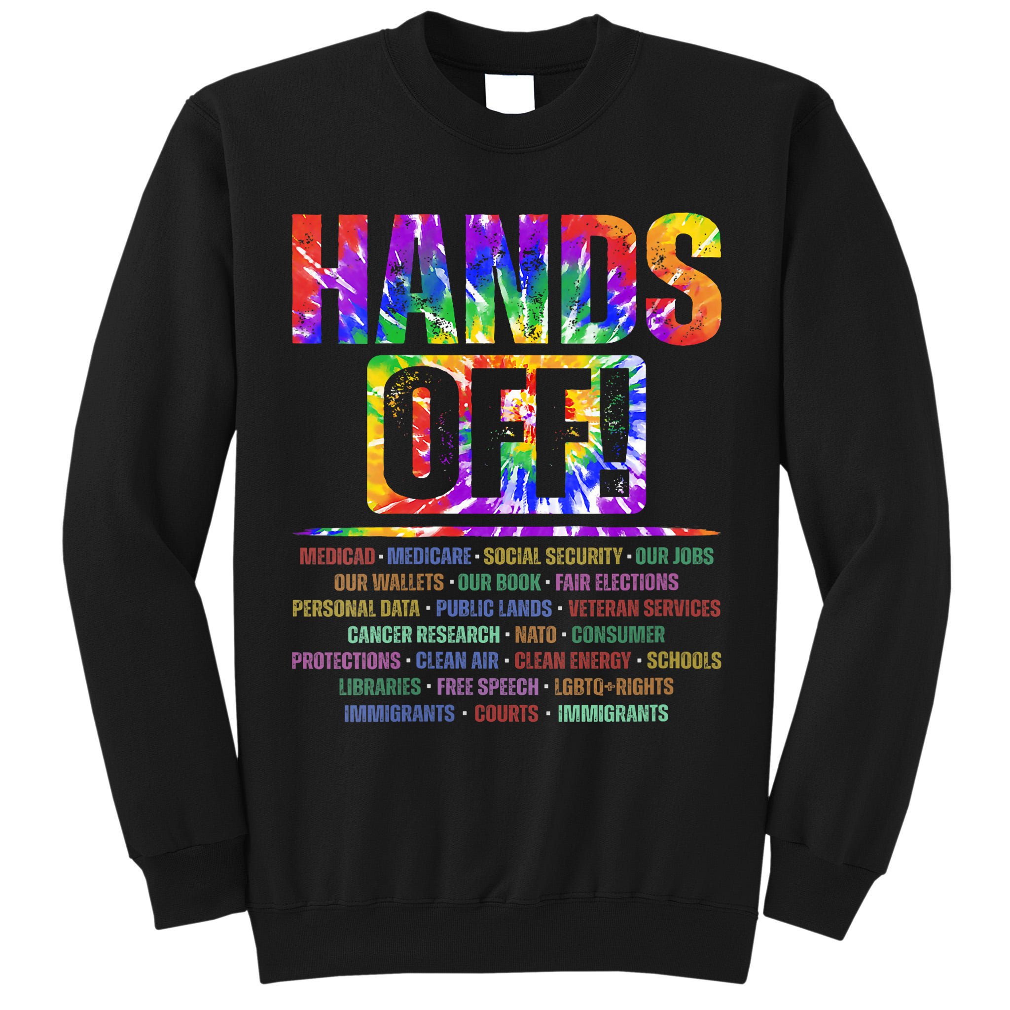  Hands Off Protest Social Security And Medicare Protest V-Neck Tall Sweatshirt