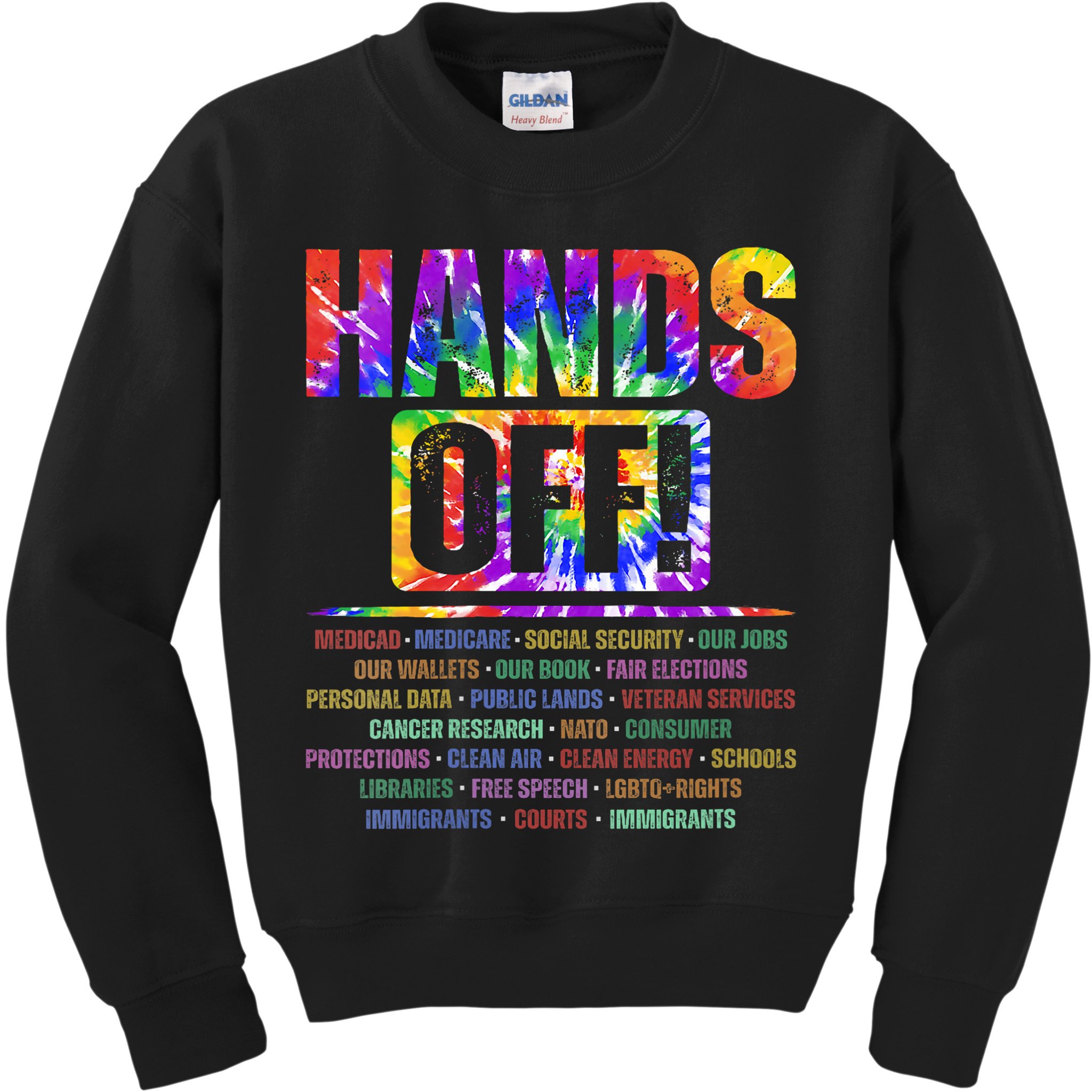  Hands Off Protest Social Security And Medicare Protest V-Neck Kids Sweatshirt