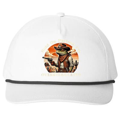 Hold On Partner IM Overstimulated Cowboy Frog Vintage Snapback Five-Panel Rope Hat