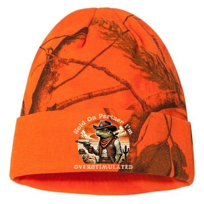 Hold On Partner IM Overstimulated Cowboy Frog Vintage Kati Licensed 12" Camo Beanie