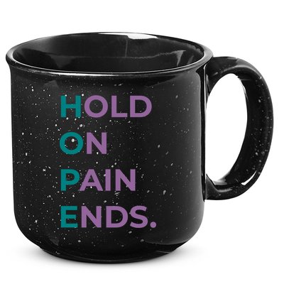 Hold On Pain Ends Hope Suicide Awareness Survivor Gift 15oz Campfire Ceramic Mug