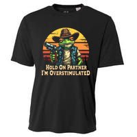 Hold On Partner IM Overstimulated Cowboy Frog Vintage Cooling Performance Crew T-Shirt