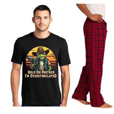 Hold On Partner IM Overstimulated Cowboy Frog Vintage Pajama Set