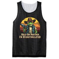 Hold On Partner IM Overstimulated Cowboy Frog Vintage Mesh Reversible Basketball Jersey Tank