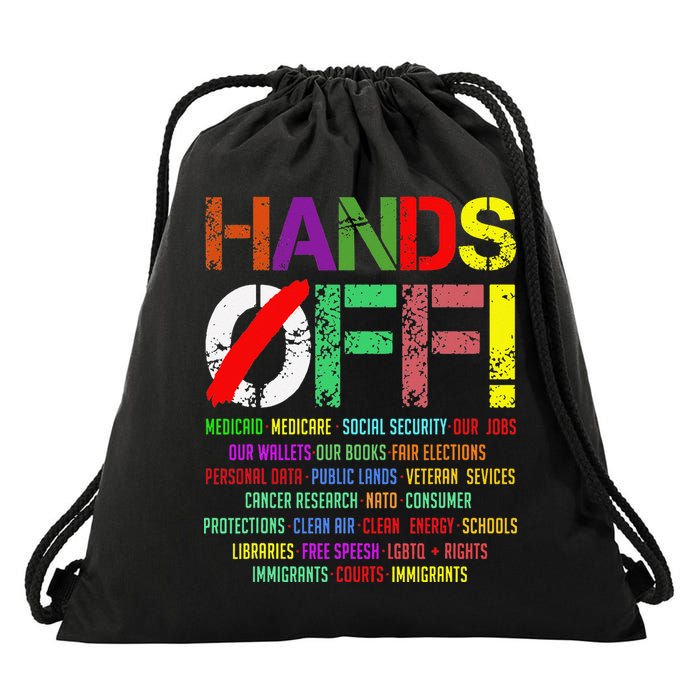 Hands Off Protest Gift Drawstring Bag