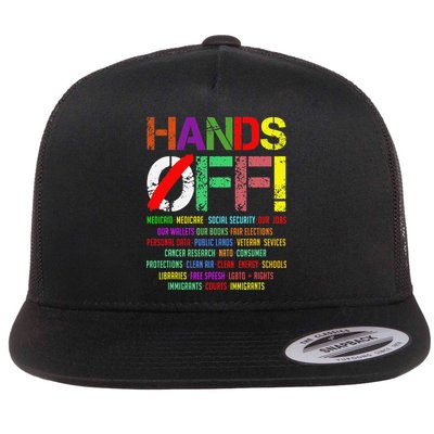 Hands Off Protest Gift Flat Bill Trucker Hat
