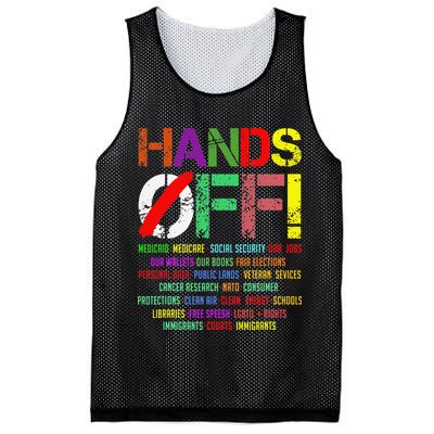 Hands Off Protest Gift Mesh Reversible Basketball Jersey Tank