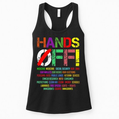Hands Off Protest Gift Womens Tank Top