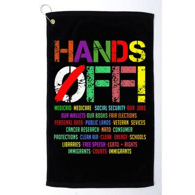 Hands Off Protest Gift Golf Towel