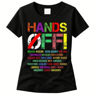 Hands Off Protest Gift Womens T-Shirt