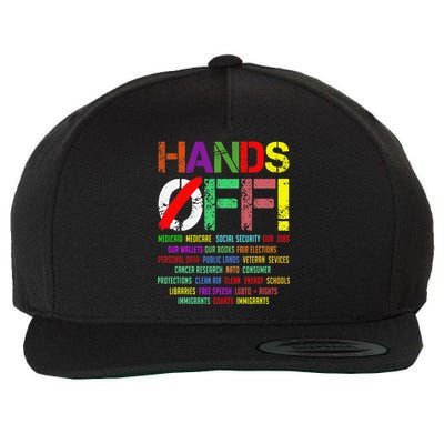 Hands Off Protest Gift Wool Snapback Cap