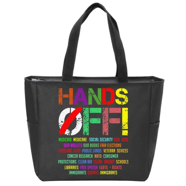 Hands Off Protest Gift Zip Tote Bag