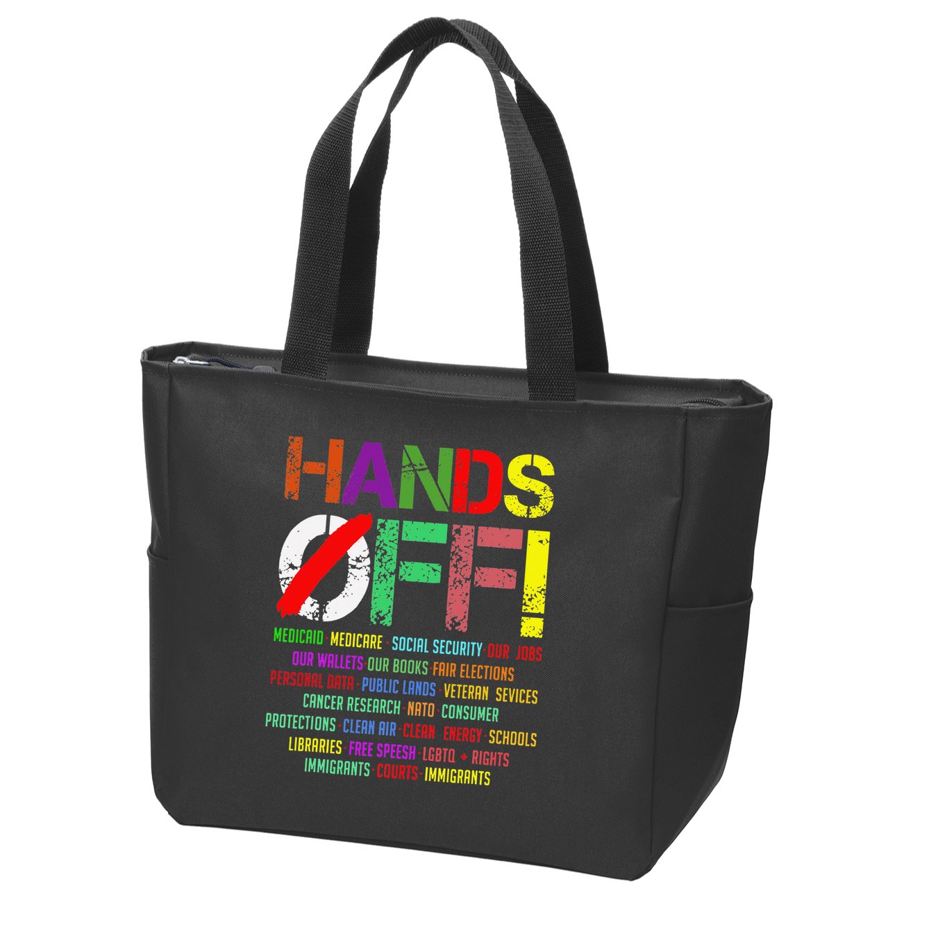 Hands Off Protest Gift Zip Tote Bag