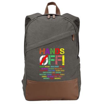 Hands Off Protest Gift Cotton Canvas Backpack