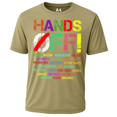 Hands Off Protest Gift Cooling Performance Crew T-Shirt