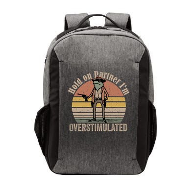 Hold On Partner I'm Overstimulated Cowboy Frog Vintage Vector Backpack