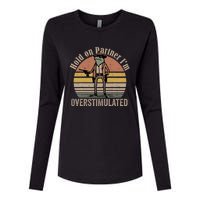 Hold On Partner Im Overstimulated Cowboy Frog Vintage Womens Cotton Relaxed Long Sleeve T-Shirt