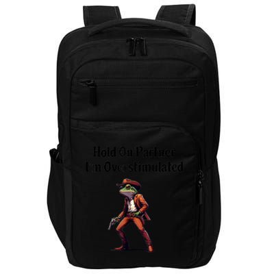 Hold On Partner IM Overstimulated Cowboy Frog Vintage Impact Tech Backpack