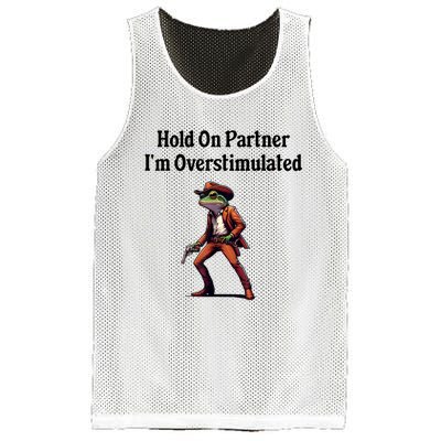 Hold On Partner IM Overstimulated Cowboy Frog Vintage Mesh Reversible Basketball Jersey Tank