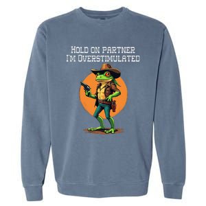 Hold On Partner IM Overstimulated Cow Frog Garment-Dyed Sweatshirt