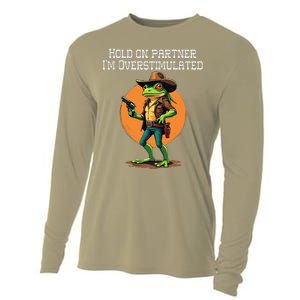 Hold On Partner IM Overstimulated Cow Frog Cooling Performance Long Sleeve Crew