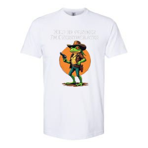 Hold On Partner IM Overstimulated Cow Frog Softstyle CVC T-Shirt