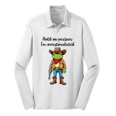 Hold On Partner IM Overstimulated Cow Frog Silk Touch Performance Long Sleeve Polo