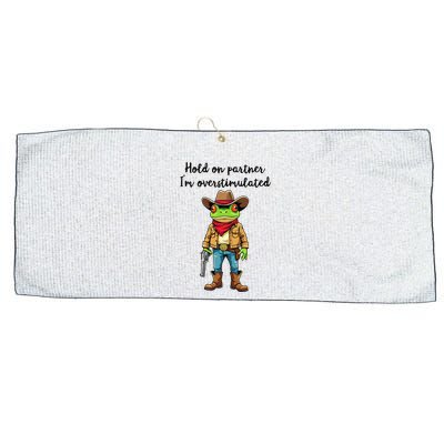 Hold On Partner IM Overstimulated Cow Frog Large Microfiber Waffle Golf Towel
