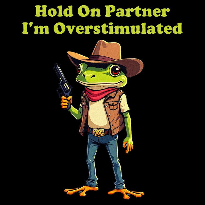 Hold On Partner IM Overstimulated Cow Frog Mug