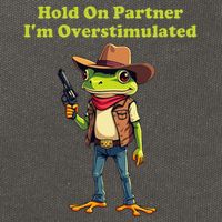 Hold On Partner IM Overstimulated Cow Frog Cotton Canvas Backpack