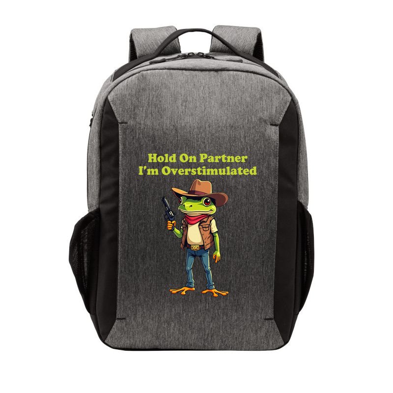 Hold On Partner IM Overstimulated Cow Frog Vector Backpack